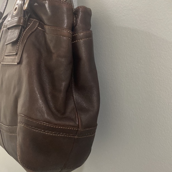 Coach Brown Large Leather Satchel Shoulder Bag - Picture 8 of 9